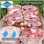 Lamb collar SHOULDER FOREQUARTER BONE-IN frozen CHOPS 1cm 3/8" (price/pack 600g 3-4pcs) brand Wammco / Midfield / WhiteStripe